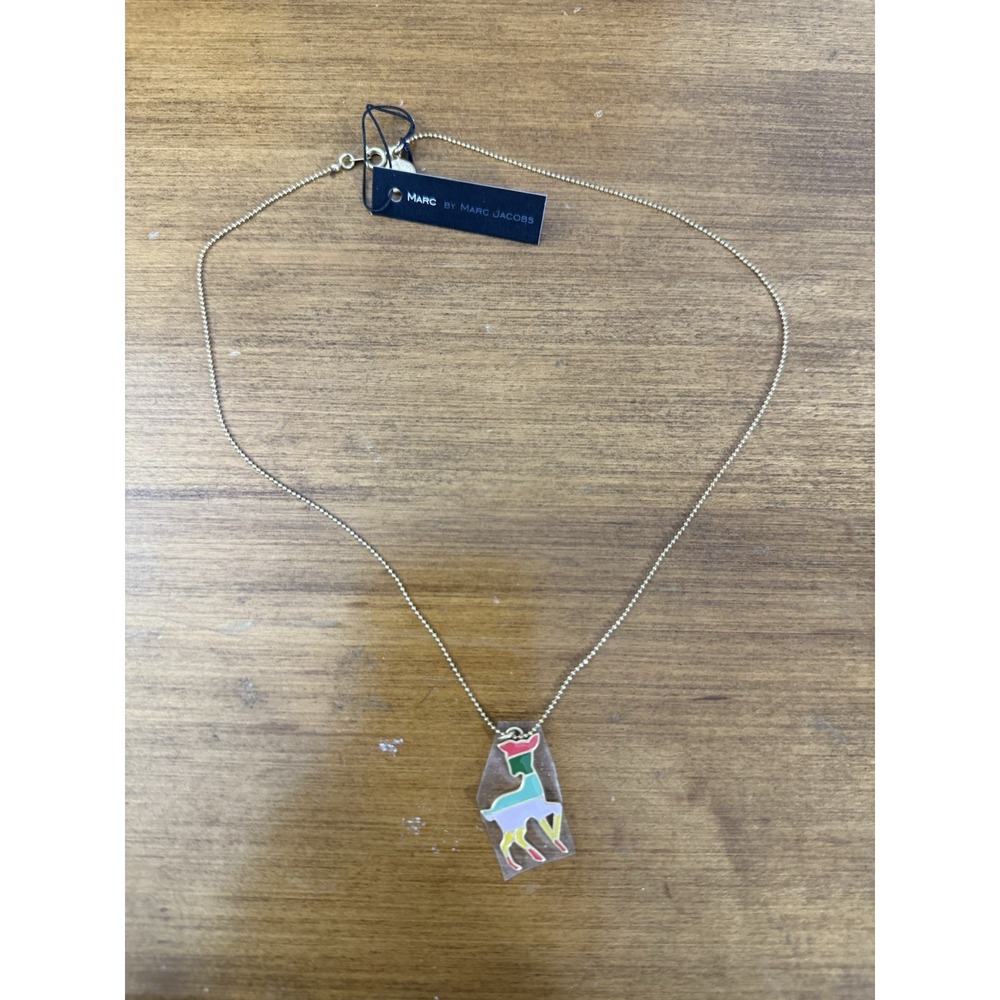 Marc By Marc Jacobs Reindeer Pendant Necklace Christmas Holiday Deer Chain Charm